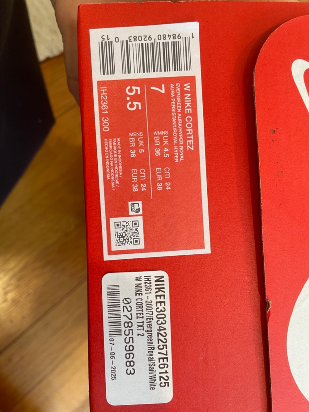 NWT Nike Cortez Evergreen/Royal size 7 - Picture 9 of 9
